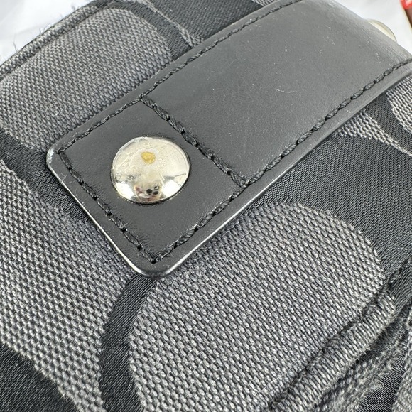 Vtg Coach Y2K Signature C Jacquard Hobo Shoulder Bag Black Leather Trim - Picture 6 of 16